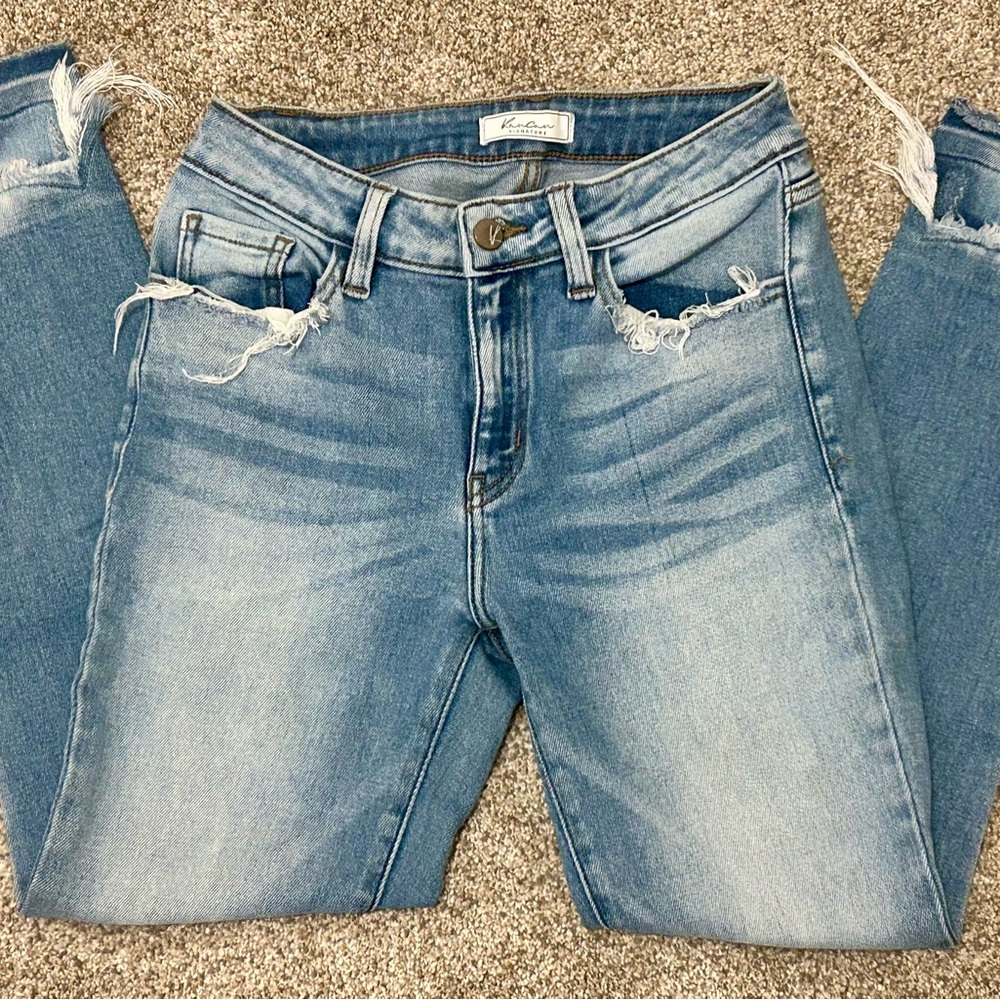 Light Blue Distressed Women Jeans